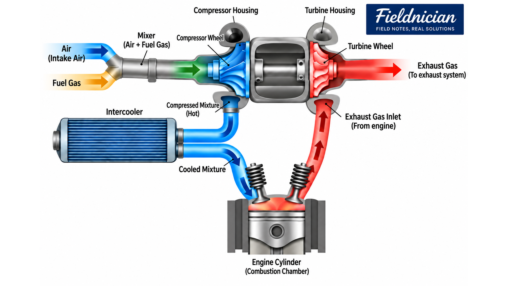 How Does a Gas Engine Turbocharger Work?